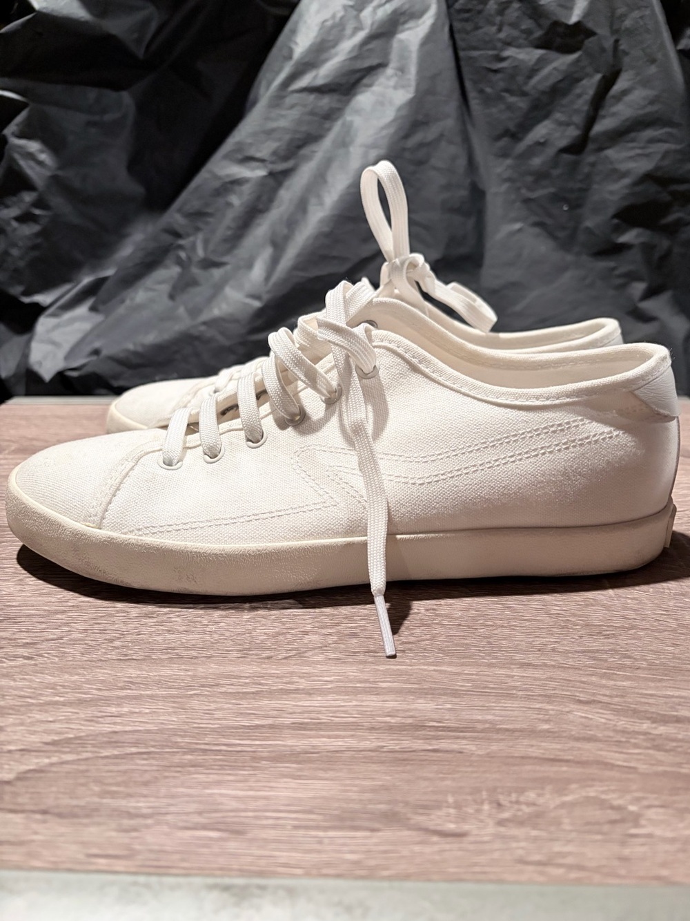 rag & bone Off-White Canvas Low-Top Sneakers